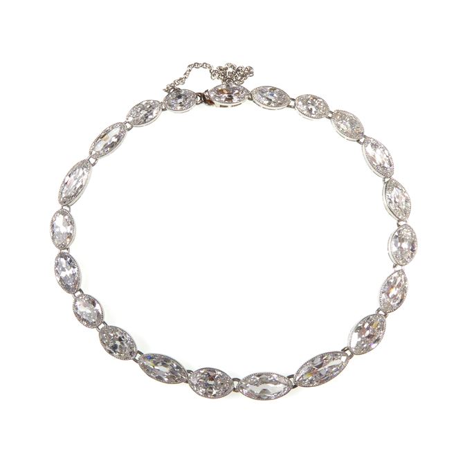 Old cut marquise diamond line bracelet | MasterArt